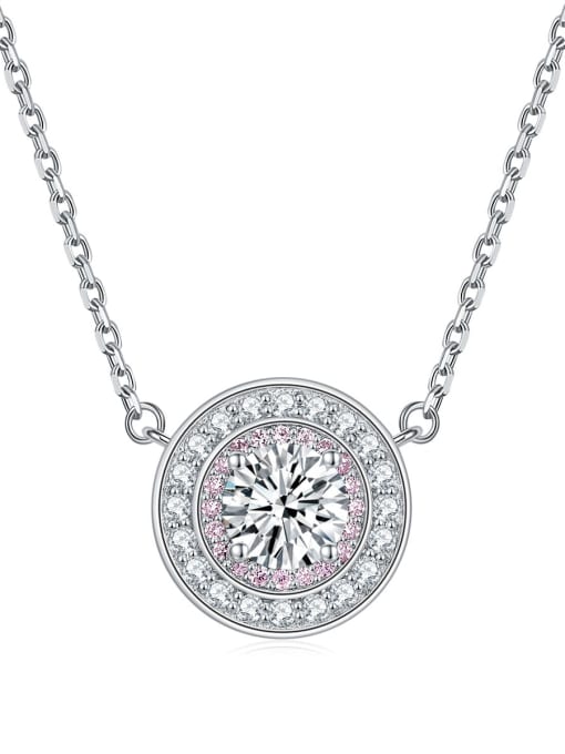 White [April] 925 Sterling Silver Birthstone Dainty  Round Pendant Necklace